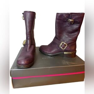Vince Camuto Windy Purple Leather Moto Boots